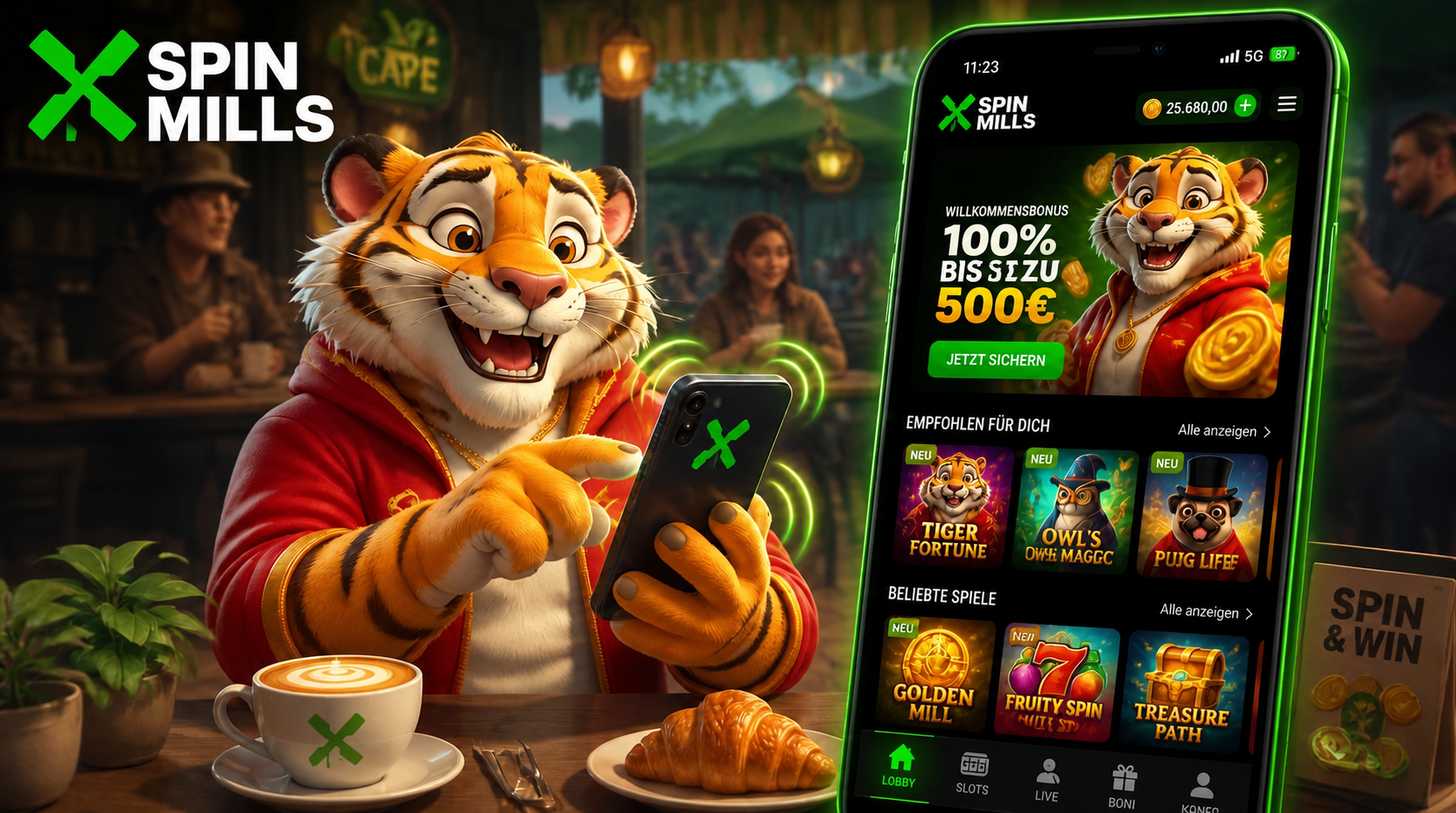 SpinMills Casino App-Screenshot